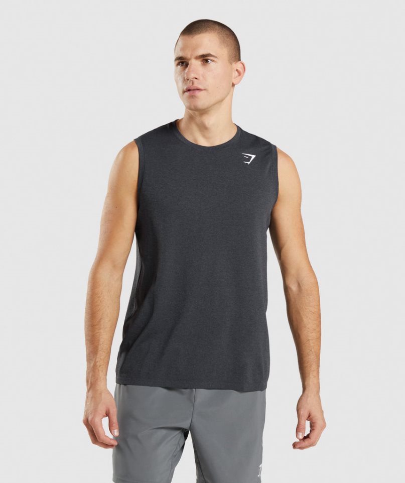 Podkoszulki Gymshark Arrival Seamless Męskie Czarne | PL 426RVE